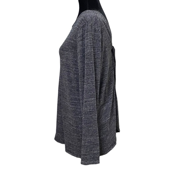 Pure Jill Charcoal Gray Twist Back Long Sleeve V Neck Knit Top Size Large - Picture 4 of 9